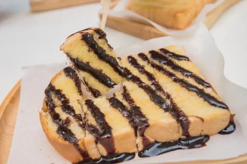 Chocolate toast ,chocolate bread Stock Photos