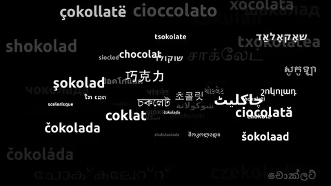 Chocolate Translated in 53 Worldwide Languages Endless Looping 3d Zooming Wor 動画素材 118961162