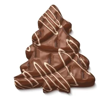 Chocolate tree isolated on white Stock Illustration