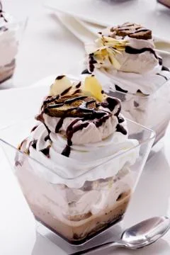 Chocolate trifle Stock Photos