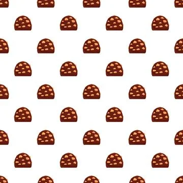 Chocolate truffle candy creating a sweet seamless pattern Stock Illustration
