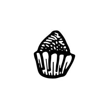 Chocolate truffle candy in paper packaging. Sweet dessert. Element for decora Stock Illustration
