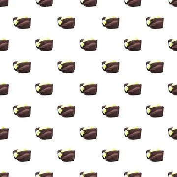 Chocolate truffle candy pattern on white background Stockillustratie