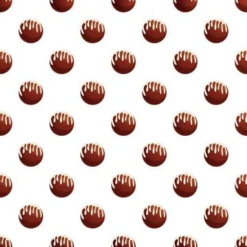 Chocolate truffle dessert pattern with white icing イラスト素材