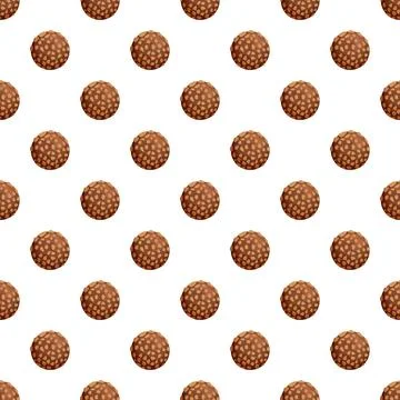 Chocolate truffle dessert seamless pattern with nuts Illustrazione stock