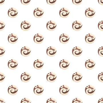 Chocolate truffle dessert seamless pattern background design Stock Illustration