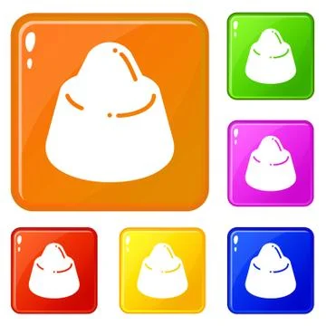 Chocolate truffle icons set vector color 스톡 일러스트