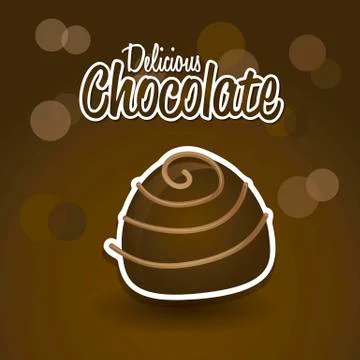 Chocolate truffle over brown background. vector illustration Stock Illustration