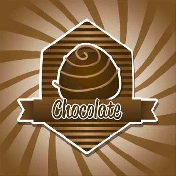 Chocolate truffle over brown background. vector illustration Stock Illustration