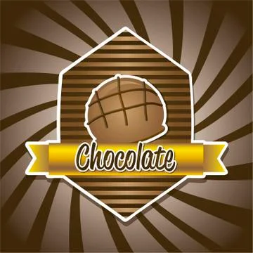 Chocolate truffle over brown background. vector illustration Stock Illustration