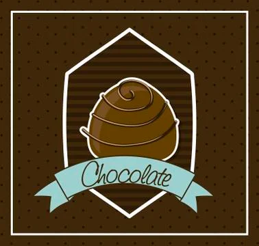 Chocolate truffle over brown background. vector illustration Stock Illustration