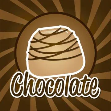 Chocolate truffle over brown background. vector illustration Stock Illustration
