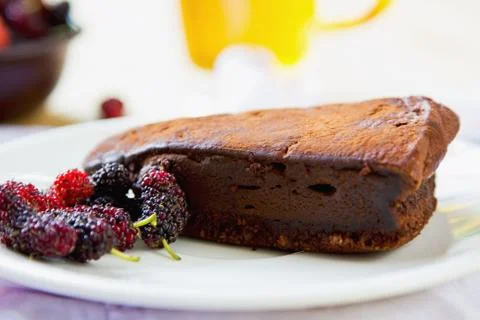 Chocolate truffle torte Stock Photos