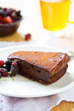 Chocolate truffle torte Stock Photos