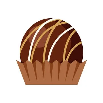 Chocolate truffle vector illustration with drizzle 스톡 일러스트