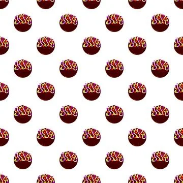 Chocolate truffles decorating seamless repeat pattern Illustrazione stock