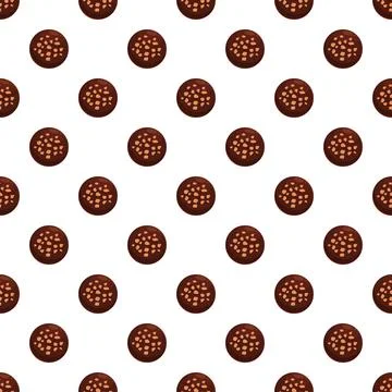 Chocolate truffles hazelnut candy seamless pattern food Illustrazione stock