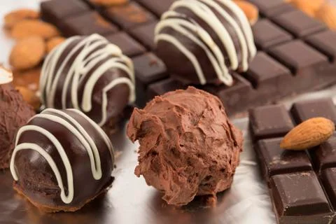 Chocolate truffles Stock Photos