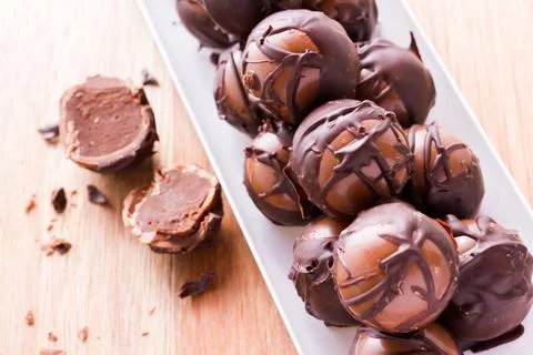 Chocolate truffles Stock Photos