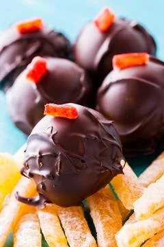 Chocolate truffles Stock Photos