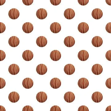 Chocolate truffles seamless pattern creating a sweet background Illustrazione stock