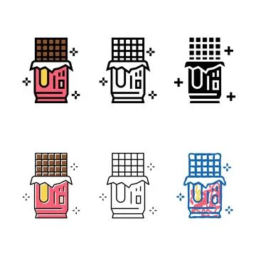 Chocolate types packaging color icon vector Stock Illustration