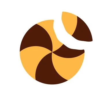 Chocolate vanilla cookie with missing bite. Illustrazione stock