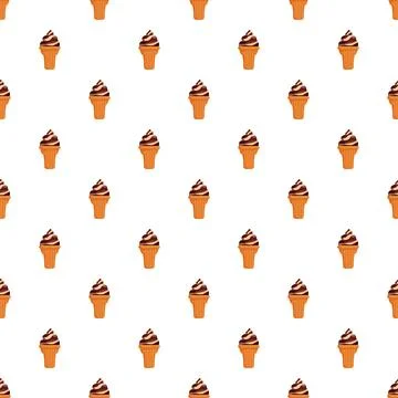 Chocolate vanilla soft serve ice cream seamless pattern Stock Illustration