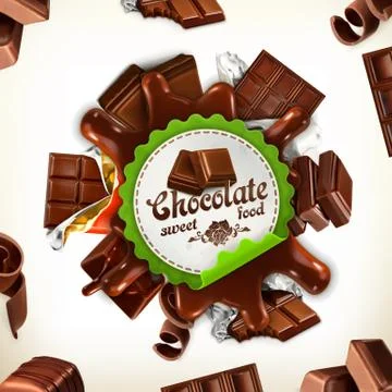 Chocolate, vector label Stock Illustration