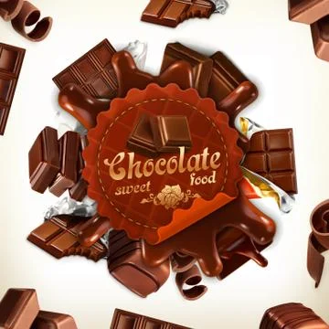 Chocolate vector label Stock Illustration