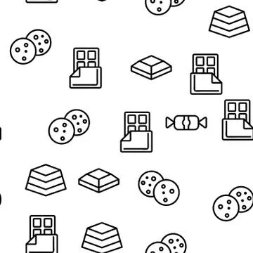 Chocolate Vector Seamless Pattern Stock Illustration