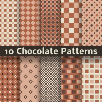 Chocolate vector seamless patterns (tiling). Illustrazione stock