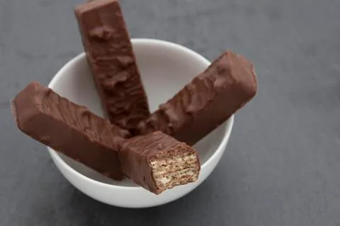 Chocolate wafer bars 写真素材