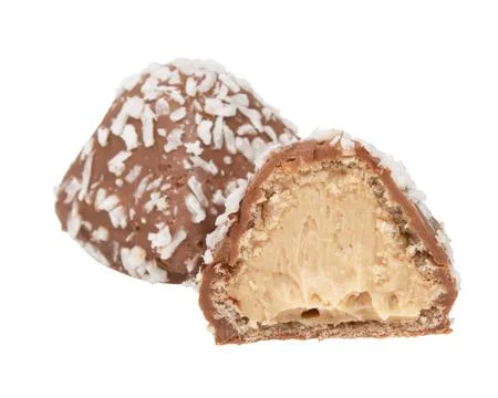 Chocolate wafer candy crispy sweets with filling isolated on the white Stock Photos