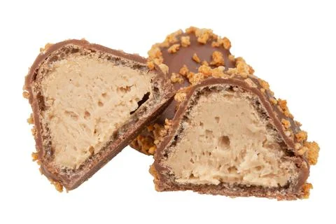 Chocolate wafer candy crispy sweets with filling isolated on the white Stock Photos