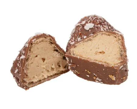 Chocolate wafer candy crispy sweets with filling isolated on the white Stock Photos