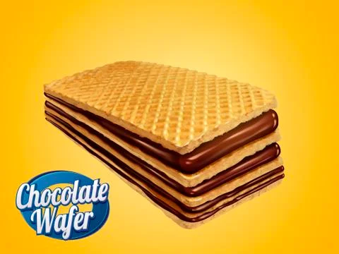 Chocolate wafer design element Stock Illustration