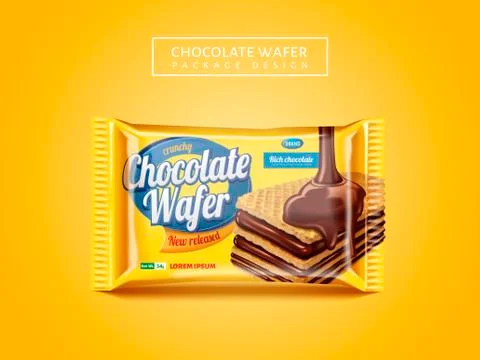 Chocolate wafer package design Stock Illustration