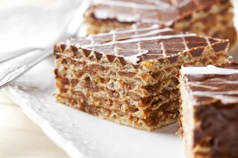 Chocolate wafer sheets Stock Photos
