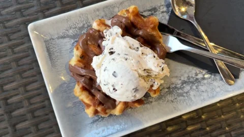 Chocolate waffle Stock Footage 261672182