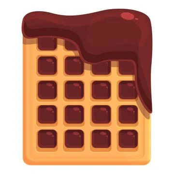 Chocolate waffle icon cartoon vector. Belgian food Illustrazione stock