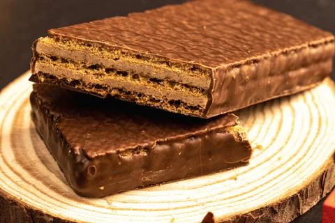 Chocolate waffle Protein Bars Stock Photos