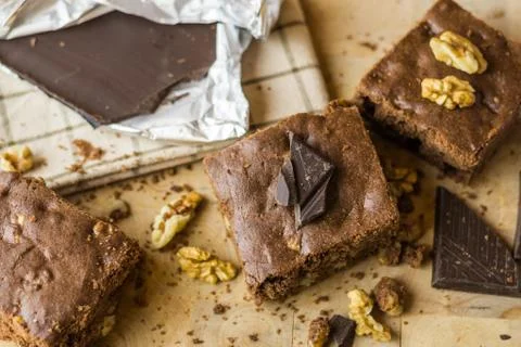 Chocolate walnut pie Foto stock