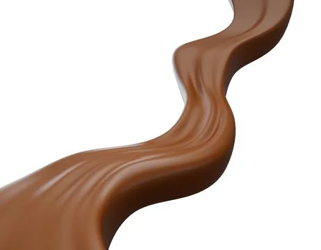 Chocolate wave beautiful, elegant splash of chocolate 3d illustration Stock Illustration