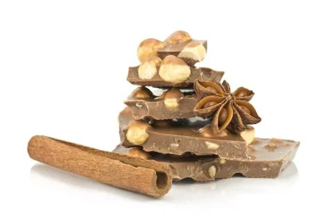Chocolate on white background Stock Photos