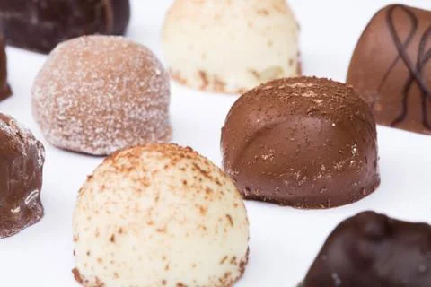 Chocolate on white Stock Photos