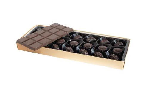 Chocolate on white Stock Photos