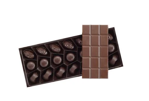 Chocolate on white Stock Photos