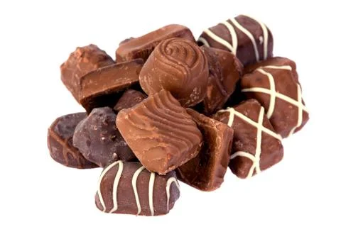 Chocolate  on white Stock Photos