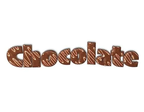 Chocolate word on white background Stock Illustration